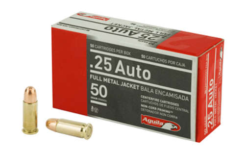 Ammunition Aguila Ammunition Pistol 25ACP AGUILA 25ACP 50GR FMJ 50/1000 • Model: Pistol